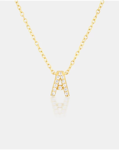 The Silver Collective - A-Z Letter Necklace - A