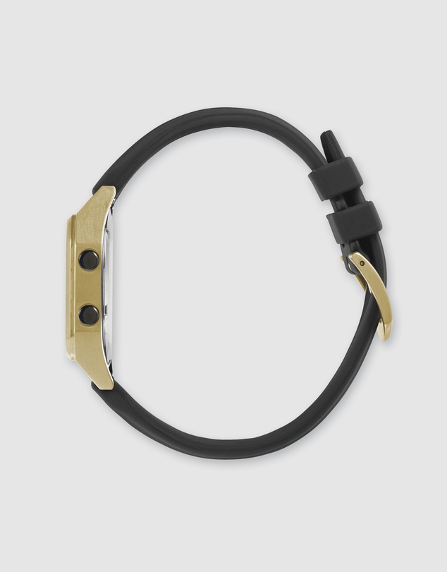 Maxum - Raglan Tide Watch – Gold Case, Black Dial & Black Silicone Strap