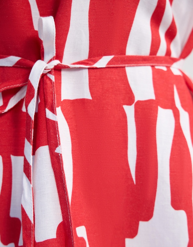 Oxford - Cara Strapless Linen Printed Dress