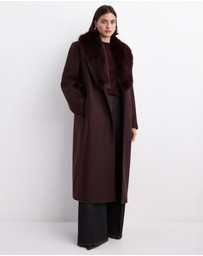 M.N.G - Manteco Wool Coat With Fur Collar