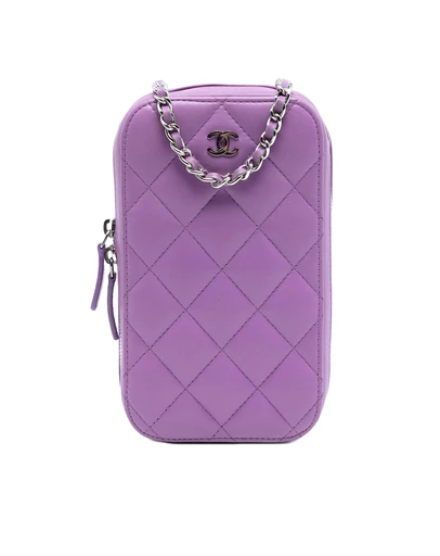 Pre-Loved by Azura Reborn - Pre-Loved CC Quilted Lambskin Zip Phone Case