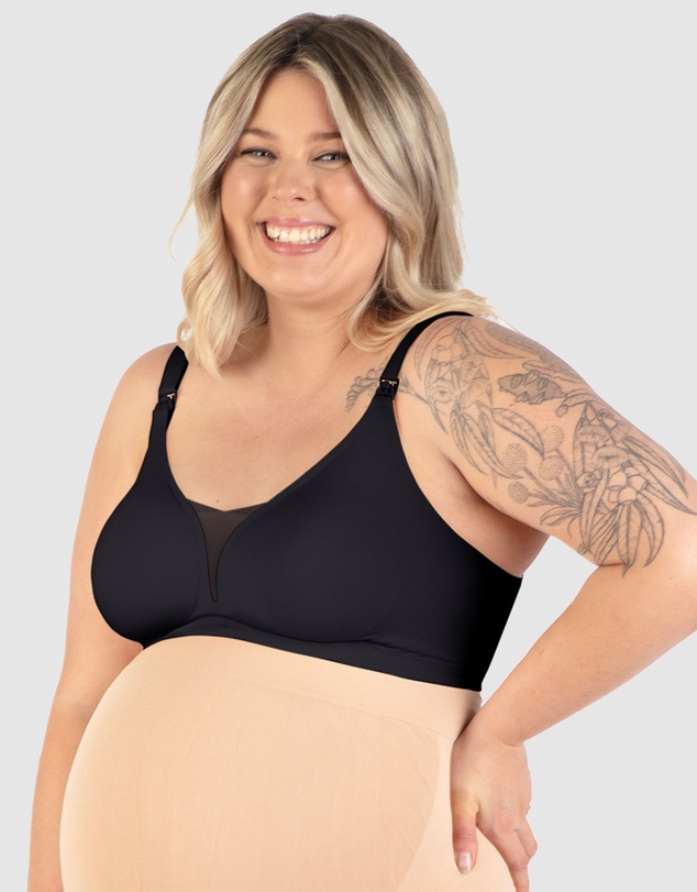 B Free Intimate Apparel - Invisible Mesh Maternity & Nursing Padded Bra (C-D-DD-E-F-G) Cup