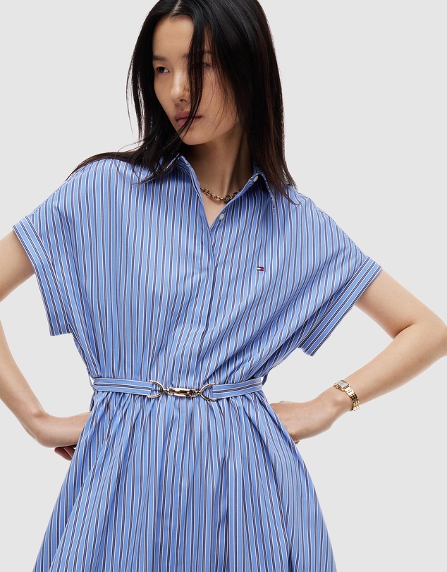 Tommy Hilfiger - Belted Slim Midi Shirt Dress