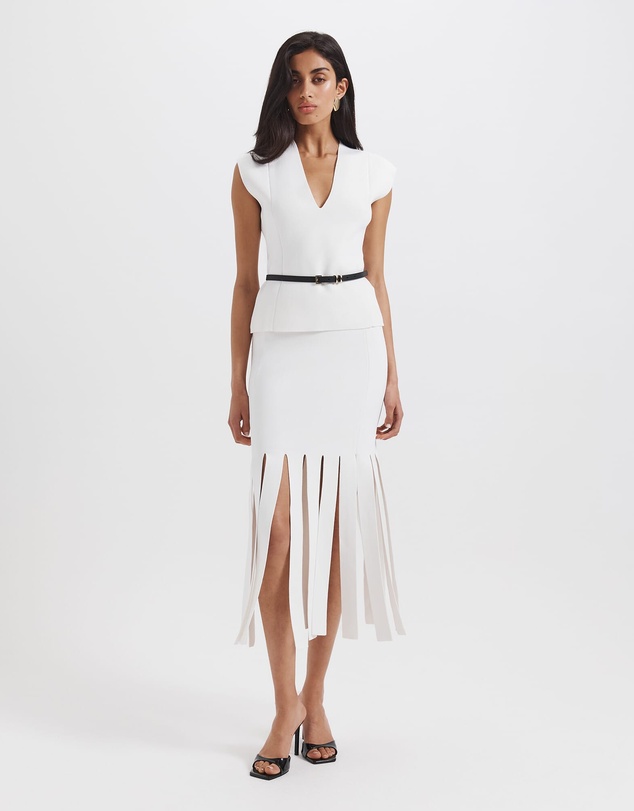 SABA - Mia Milano Panel Fringe Skirt