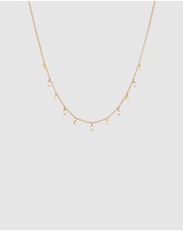 Elli Jewelry - Necklace Platelet Pendant Pearls Elegant in 925 Sterling Silver Gold Plated