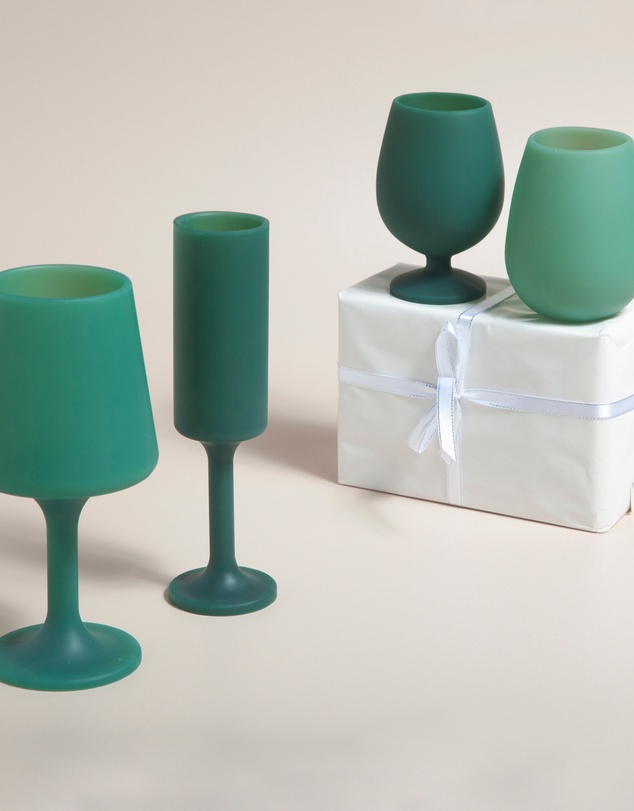 porter green - stemm | silicone unbreakable wine glasses