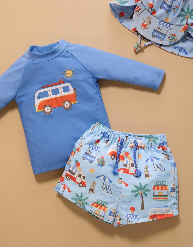 Purebaby - Board Short & Rashie Set- Kids-Babies
