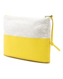 Pre-Loved by Azura Reborn - Pre-Loved Repeat Anagram Jacquard and Leather Oblong Pouch