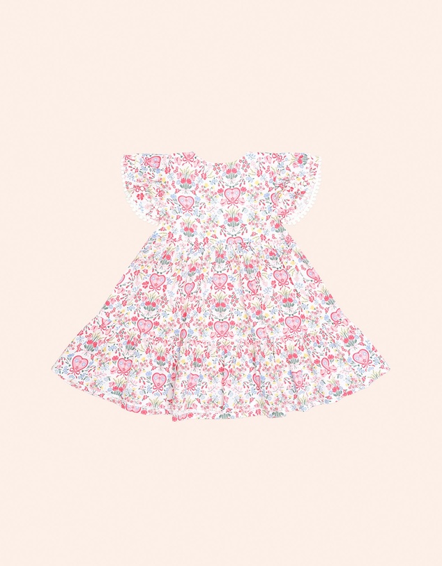 Huxbaby - Scallop Floral Tiered Dress - Babies-Teens