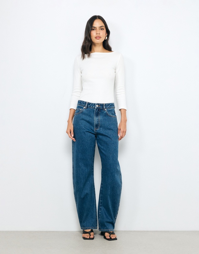 AERE - Mid Rise Curve Leg Jeans