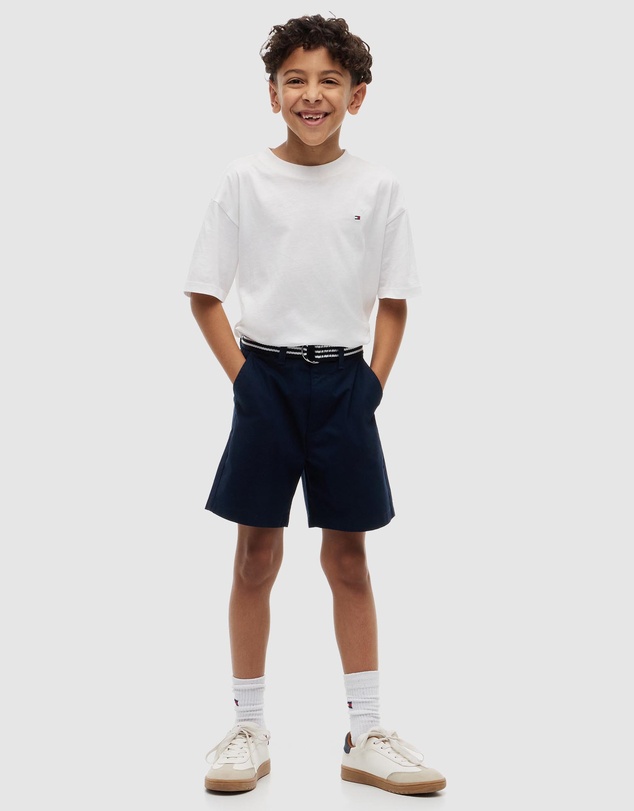 Tommy Hilfiger - Essential Signature Belt Loose Chino Shorts - Kids