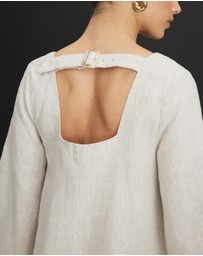 AERE - Nora Linen Mini Shift Dress