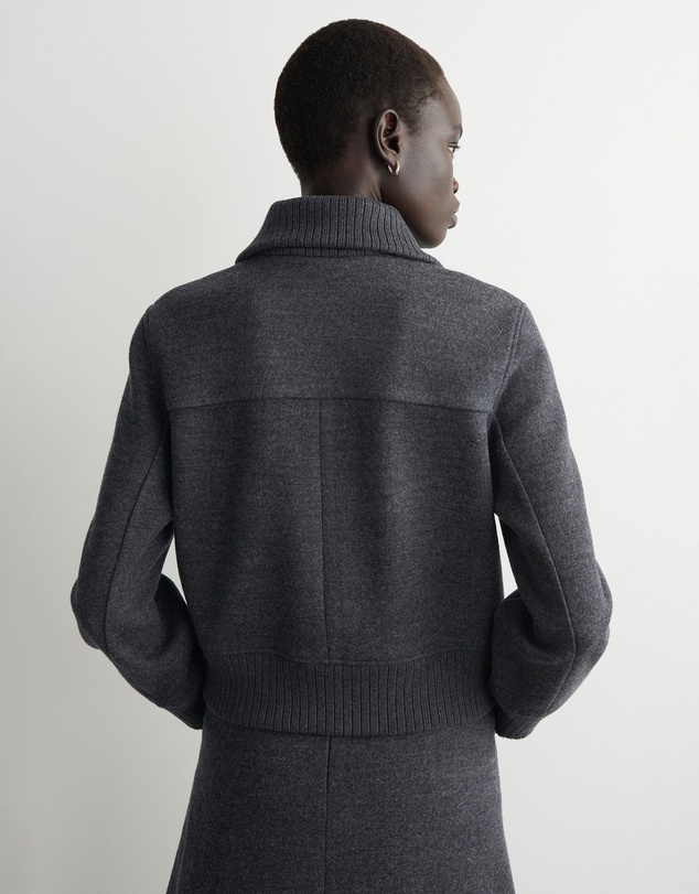 COS - Ribbed-Collar Boiled Merino Wool Jacket