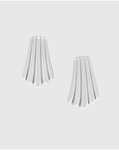 Nialaya Jewellery - Women's Silver Calico Shell Earrings