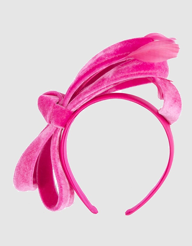 Max Alexander - Large Hot Pink Velvet Bow Racing Fascinator