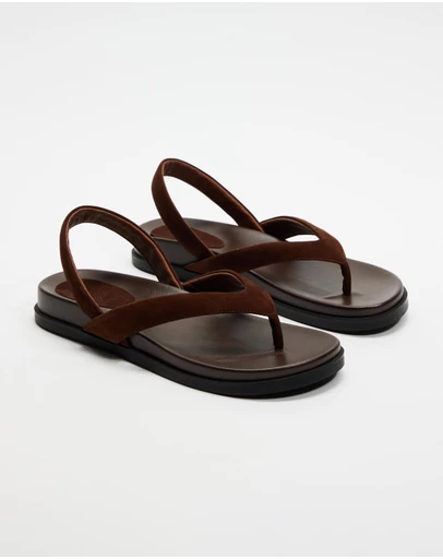 AERE - Suede Sling Back Leather Thongs