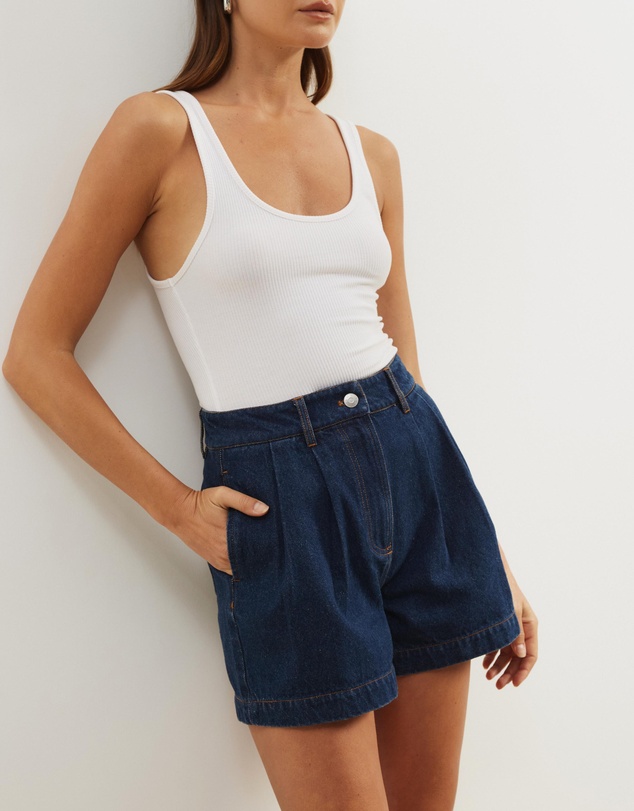 Atmos&Here - Devon Pleated Denim Shorts
