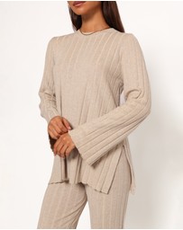 Petal & Pup - Silvie Long Sleeve Knitted Set - Oatmeal