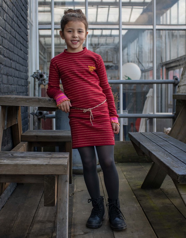 Quapi - Kalina Long Sleeve Stripe Dress - Kids-Teens