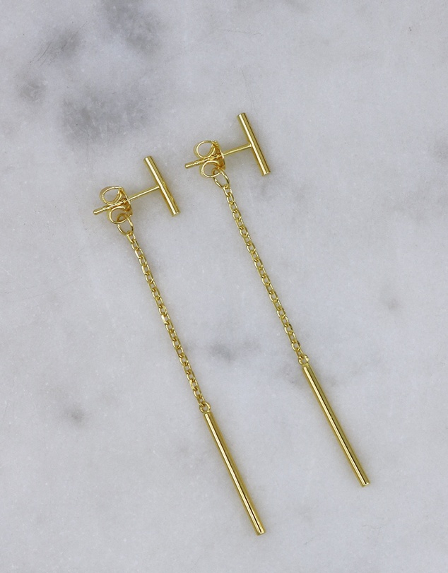 CA Jewellery - Linear Drop Earrings Gold