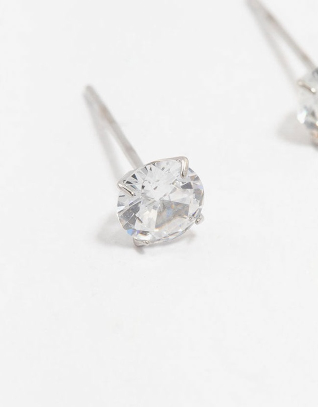Lovisa - Waterproof Stainless Steel Cubic Zirconia Stud Earrings 5 MM