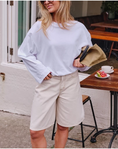 Ceres Life - Olive Belted Denim Short