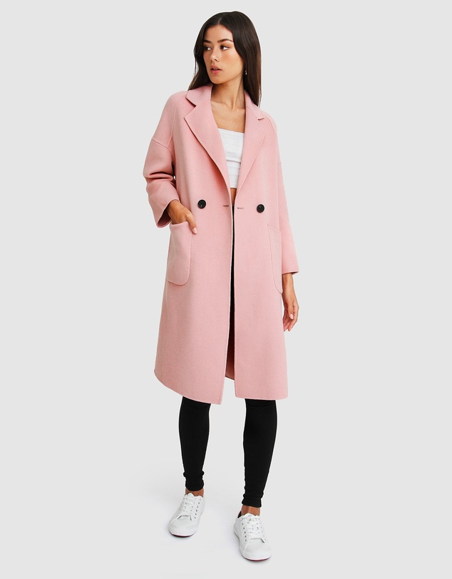 Belle & Bloom - Publisher Double-Breasted Wool Blend Coat