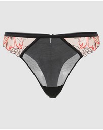 Sans Complexe - Alberta Sheer Mesh Tanga Brief with Embroidery