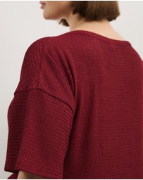 Atmos&Here Curvy - Monica Textured Tie T-Shirt
