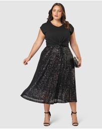 Pink Dusk by Curve Project - Sure Thing Sequin Skirt