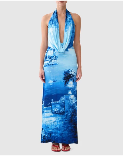 Camilla - Deep Cowl Plunge Dress