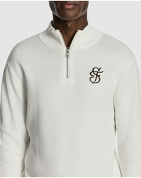 yd. - Ollie Embroidered 1/4 Zip Knit Jumper
