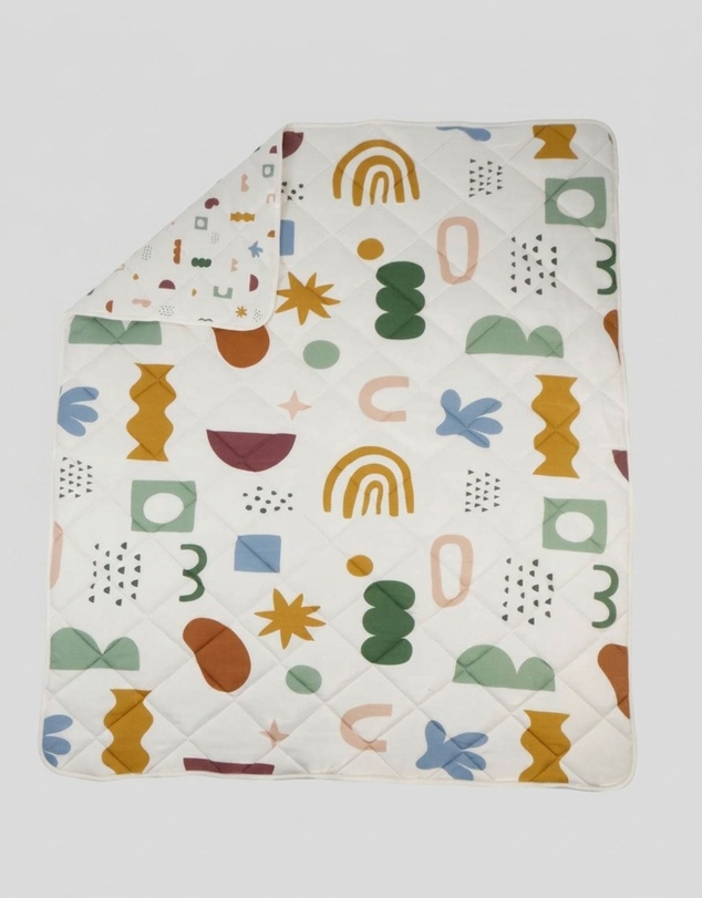 Living Textiles - Reversible Quilted Cot Comforter - Geo Mod