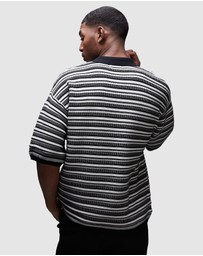 Topman - Knitted Stripe Polo
