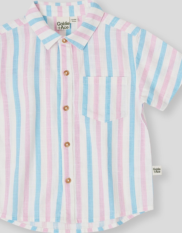 Goldie + Ace - Playtime Stripe Holiday Shirt- ICONIC EXCLUSIVE- Babies-Kids