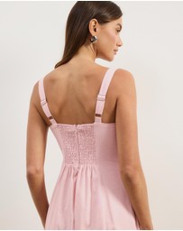 Atmos&Here - Pippa Sleeveless Linen Blend Midi Dress