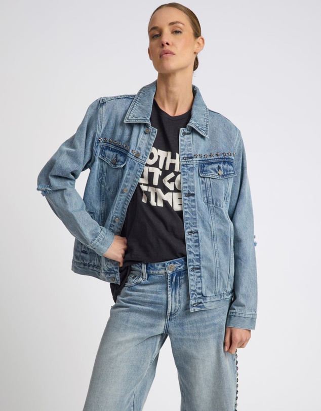 ONE TEASPOON - 25th Anniversary Trucker Studded Denim Jacket - Salty Dog