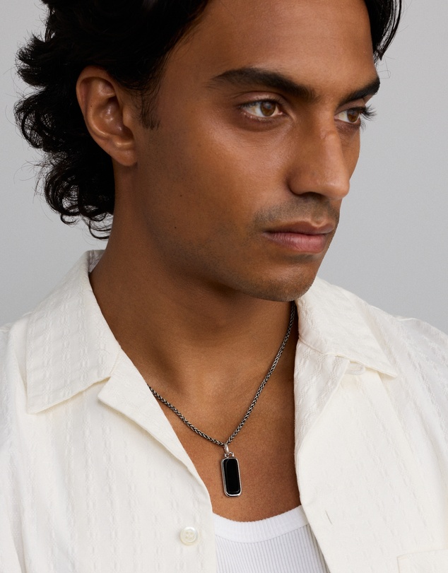 Michael Hill - Black Onyx Oblong Pendant in Sterling Silver