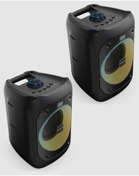 Majority - Majority PS100 - Bundled Party Speaker 40w Bluetooth Karaoke-DJ-Party-PA System - Black