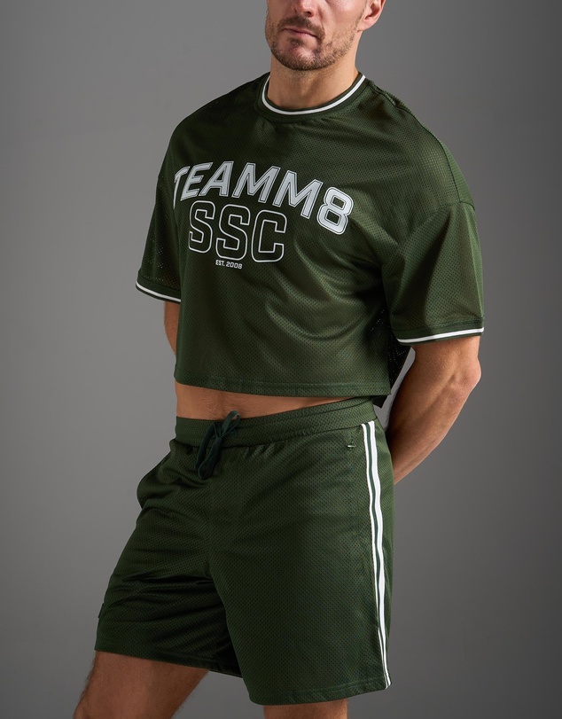 TEAMM8 - S.S.C. Fraternity Drop Sleeve Crop Tee