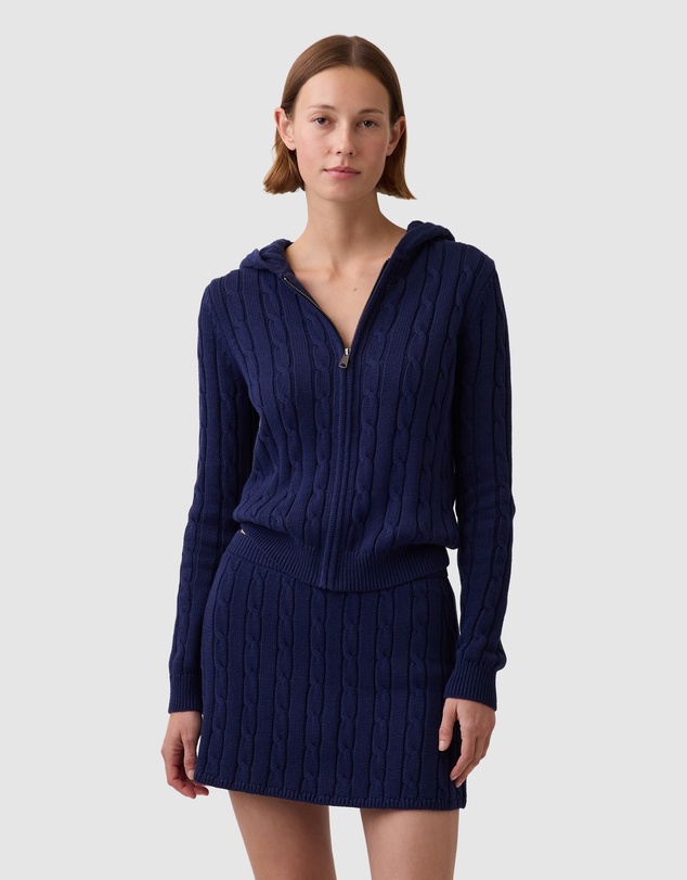 GAP - Cotton Cable Full Zip Hoodie
