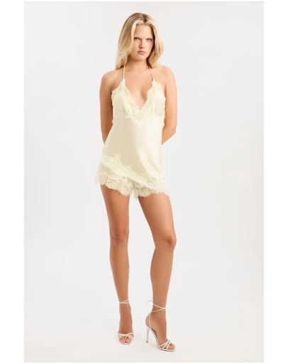 Bardot - Silvio Satin Lace Trim Short