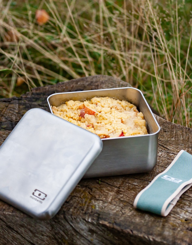 Monbento - Monbento Mb Sense L The Microwave-Safe Metal Lunch Box - Natural Green