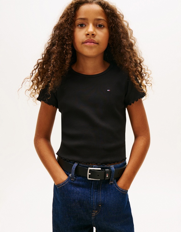 Tommy Hilfiger - Ruffle Ribbed Top - Kids