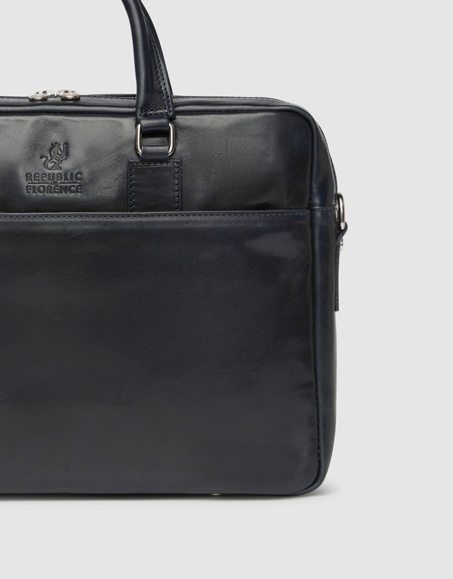 Republic of Florence - The Tokyo Blue Leather Laptop Briefcase