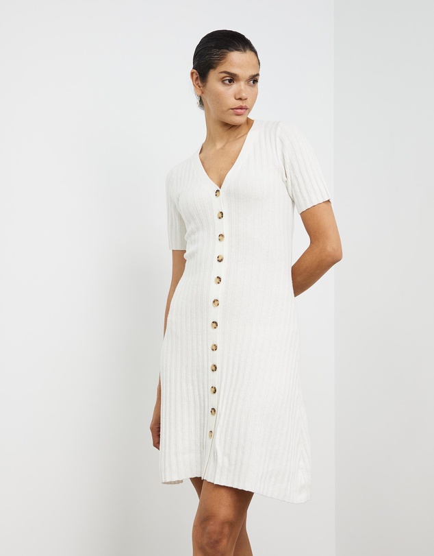 Sofia Irina - Ribbed Knit Mini Dress