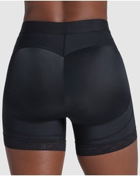 Leonisa - Mid-Rise Bottom-Lifting Shaper Shorts with Lace