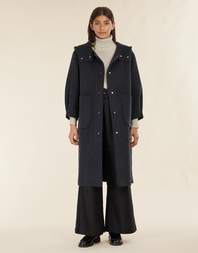 Amelius - Celine Hooded Snap Front Coat