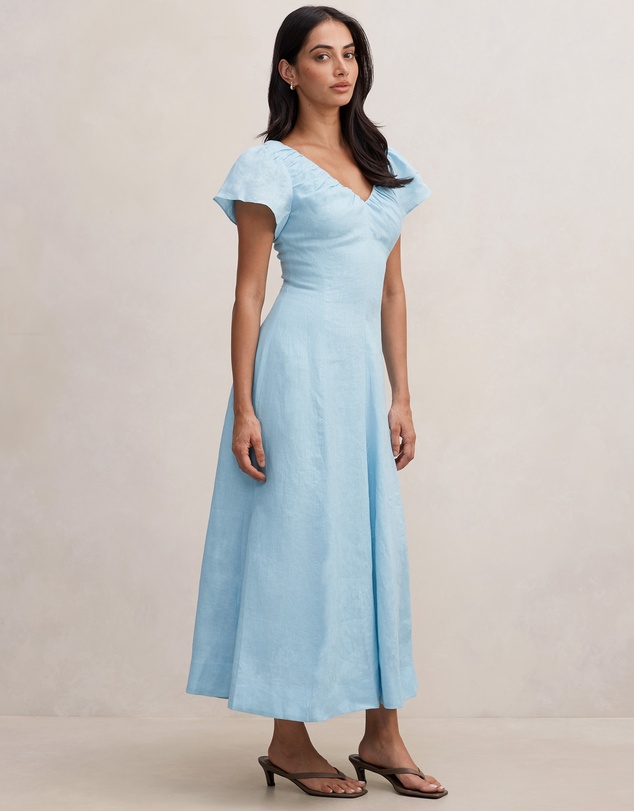 Forever New - Rue Flutter Sleeves Gathered Midi Dress