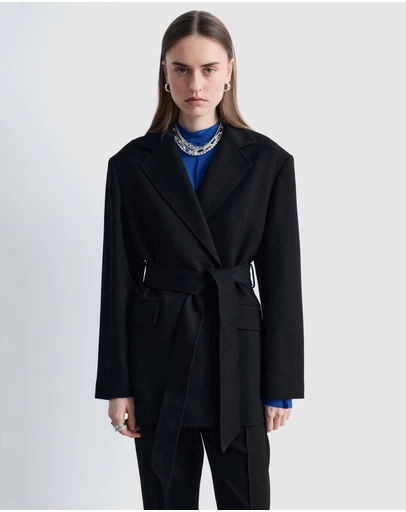 & Other Stories - Wool Tie-Belt Blazer